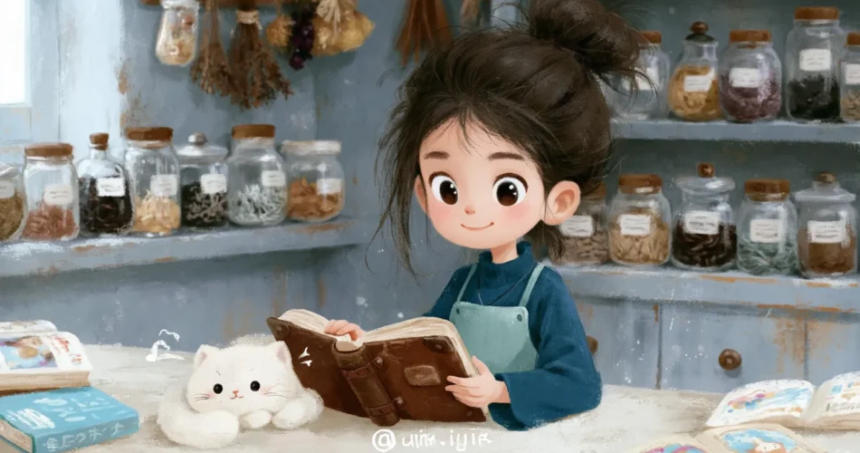 tchitcha. An enchanting cozy illustration of a young woman wi 6eda5896 8c92 4eca abd5 87afec898f7b 0 pour amélanchier fruit