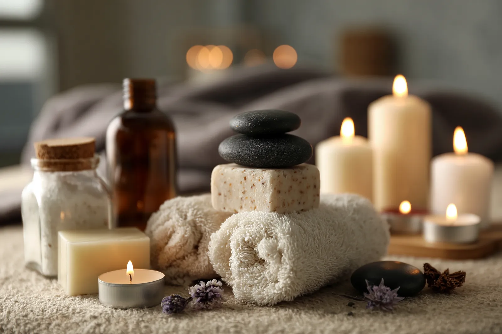 tchitcha. Beautiful spa composition on massage table in welln 2f839427 7e32 43dc 87c0 050140665230 0 pour amélanchier fruit
